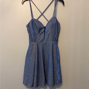 B. Smart Glittery Blue Dress